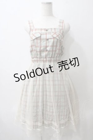 画像: axes femme POETIQUE / チェック×チュールワンピース M ミント Y-25-05-29-058-AX-OP-SZ-ZT016