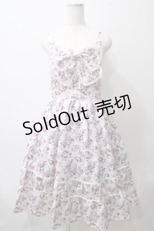 画像: axes femme / ビッグリボン×ローズジャンパースカート【mobility限定商品】  ピンク Y-25-05-29-059-AX-OP-SZ-ZY