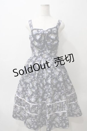 画像: axes femme / ビッグリボン×ローズジャンパースカート【mobility限定商品】  紺 Y-25-05-29-060-AX-OP-SZ-ZY