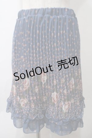 画像: axes femme / 花柄スカート M 紺 Y-25-05-29-069-AX-SK-SZ-ZI