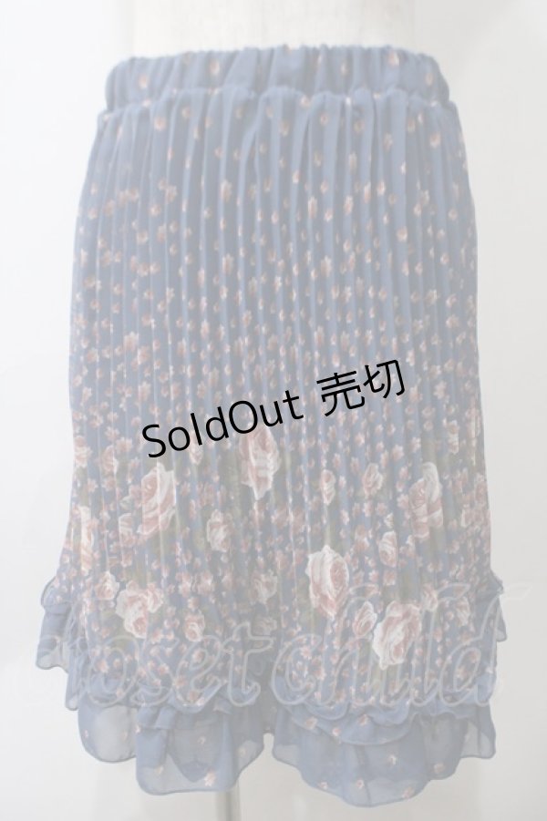 画像1: axes femme / 花柄スカート M 紺 Y-25-05-29-069-AX-SK-SZ-ZI (1)