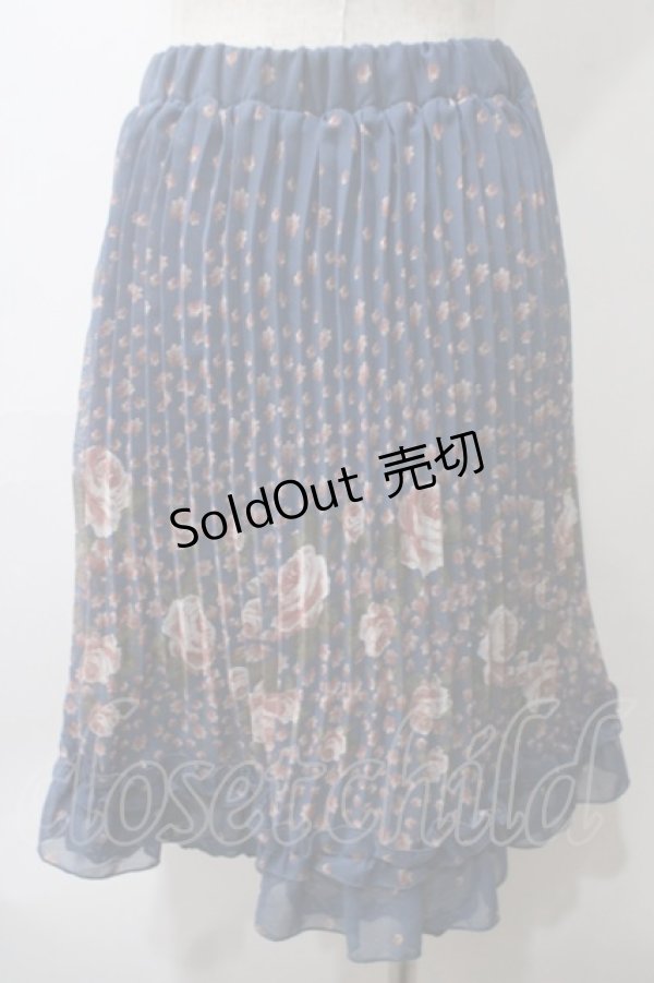 画像2: axes femme / 花柄スカート M 紺 Y-25-05-29-069-AX-SK-SZ-ZI (2)