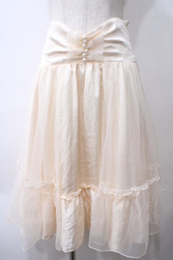 画像1: axes femme kawaii / コルセット風ティアードスカート M キナリ Y-25-05-29-076-AX-SK-SZ-ZY (1)