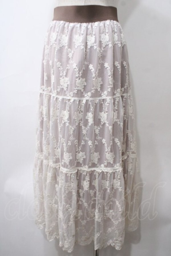画像2: axes femme POETIQUE / レースティアードロングスカート M キナリ Y-25-05-29-077-AX-SK-SZ-ZI (2)