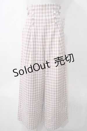 画像: axes femme POETIQUE / ギンガムワイドパンツ M アワピンク Y-25-05-29-084-AX-PA-SZ-ZY