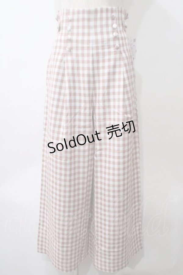 画像1: axes femme POETIQUE / ギンガムワイドパンツ M アワピンク Y-25-05-29-084-AX-PA-SZ-ZY (1)