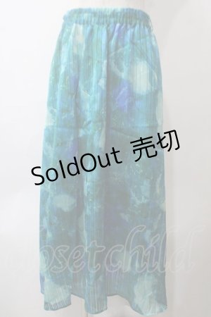 画像: axes femme / マーブルプリントスカート  ブルーグリーン Y-25-05-29-091-AX-SK-SZ-ZI