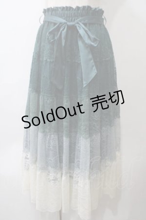 画像: axes femme / グラデーションスカート  グリーン Y-25-05-29-092-AX-SK-SZ-ZY