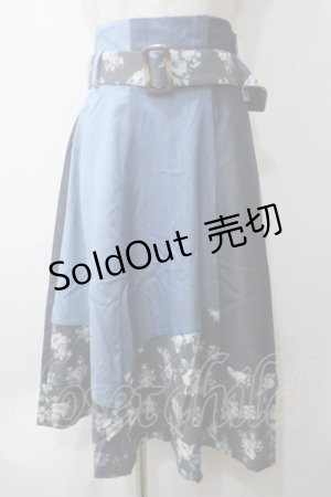 画像: axes femme / パッチワークスカート M ブルー Y-25-05-29-093-AX-SK-SZ-ZI