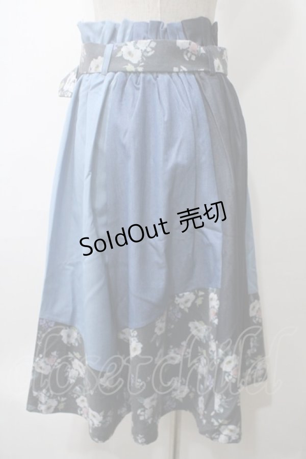 画像2: axes femme / パッチワークスカート M ブルー Y-25-05-29-093-AX-SK-SZ-ZI (2)