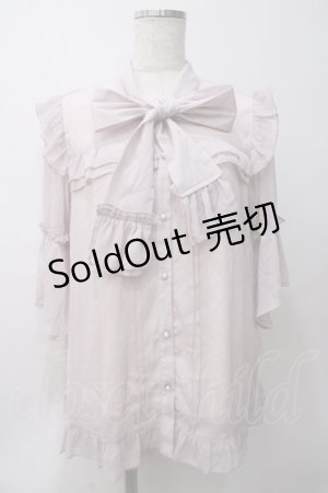 画像: axes femme / シアーフリルボータイブラウス  ピンク Y-25-05-29-010-AX-BL-SZ-ZY