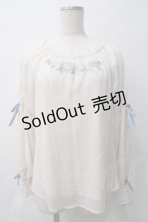 画像: axes femme / フェザー×花刺繍トップス M 生成り Y-25-05-29-002-AX-TO-SZ-ZI