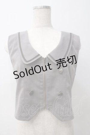 画像: axes femme / ディープネックジップベスト F グレー Y-25-05-29-015-AX-TO-SZ-ZY