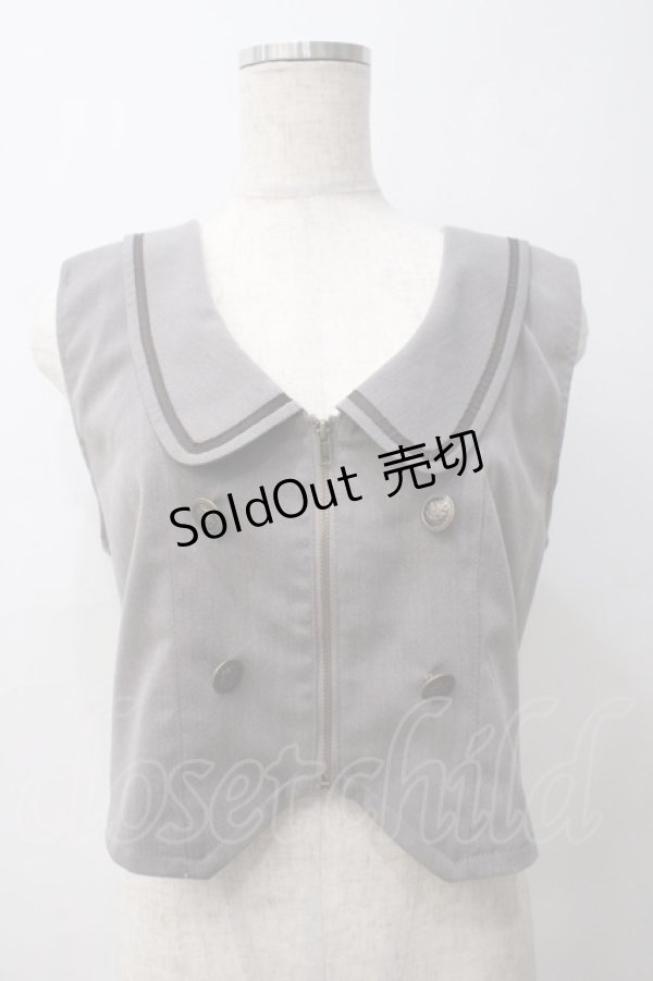 画像1: axes femme / ディープネックジップベスト F グレー Y-25-05-29-015-AX-TO-SZ-ZY (1)