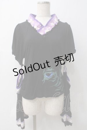 画像: gouk / 袖セパレートカットソー  黒×紫 Y-25-05-29-021-GO-TO-AS-ZY