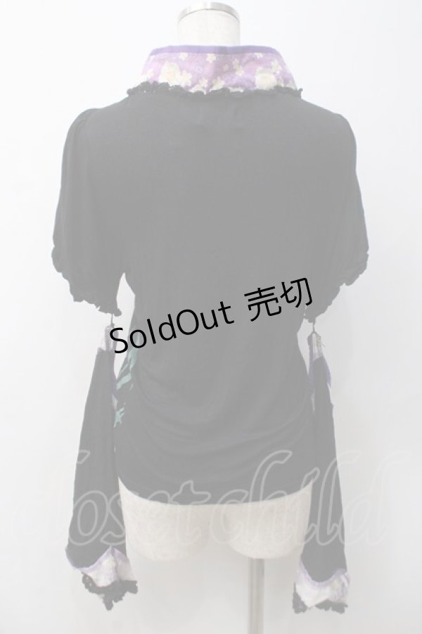 画像2: gouk / 袖セパレートカットソー  黒×紫 Y-25-05-29-021-GO-TO-AS-ZY (2)