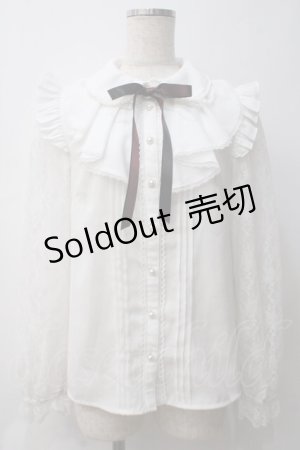 画像: Secret Honey / レースラッフルブラウス 2 白 Y-25-05-29-023-CA-BL-SZ-ZY