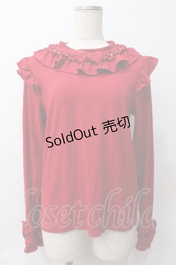 画像1: axes femme kawaii / フリルリボンカットプル M アカ Y-25-05-29-024-AX-TO-SZ-ZI (1)