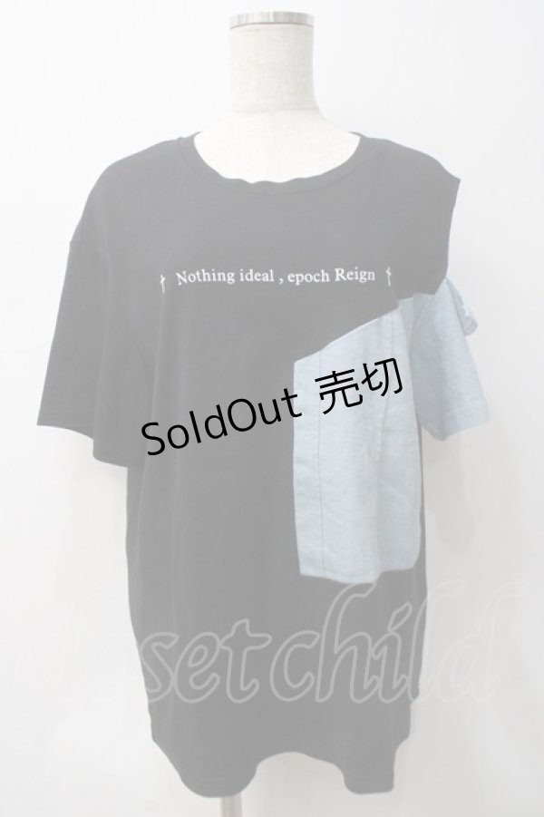 画像1: NieR Clothing / 切替カットソー  黒 Y-25-05-29-026-PU-TO-SZ-ZY (1)