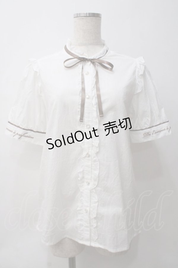 画像1: axes femme / フレンチ刺繍コットンブラウス  白Ｘブラウン Y-25-05-29-004-AX-BL-SZ-ZI (1)