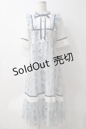 画像: axes femme / ストライプ柄レースワンピース  サックス Y-25-05-29-041-AX-OP-SZ-ZY