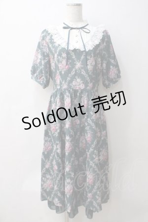 画像: axes femme / アイビーローズ柄ワンピース  グリーン Y-25-05-29-043-AX-OP-SZ-ZY