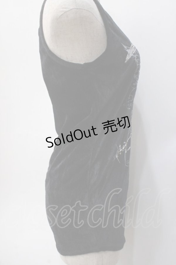 画像4: Sixh / 蝶ptベロアタンク  黒 Y-25-06-01-056-HN-TO-SZ-ZY (4)
