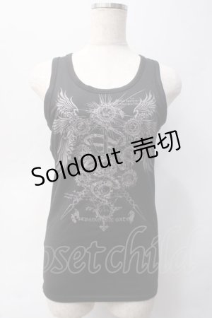 画像: Sixh / プリントタンクトップ  黒 Y-25-06-01-059-HN-TO-SZ-ZY