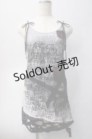 画像: h.ANARCHY / メッシュ重ねダメージタンクトップ  白×黒 Y-25-06-01-060-HN-TO-SZ-ZY