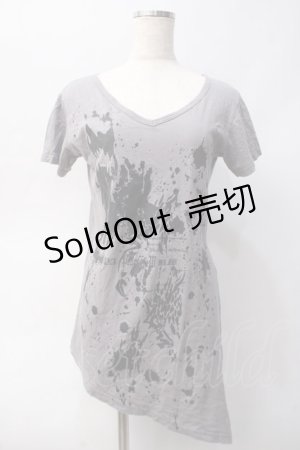 画像: BPN FOR MEN / プリントアシメカットソー M グレー Y-25-06-01-065-GO-TO-SZ-ZY