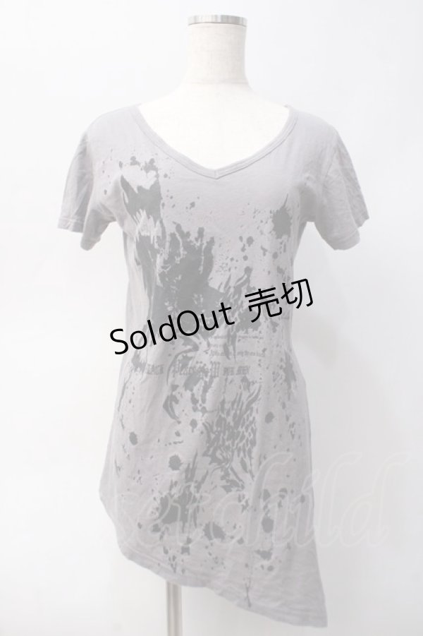 画像1: BPN FOR MEN / プリントアシメカットソー M グレー Y-25-06-01-065-GO-TO-SZ-ZY (1)