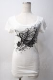 画像1: GLAD NEWS / スカルウィングTシャツ R 白 Y-25-06-01-073-GL-TS-SZ-ZY (1)