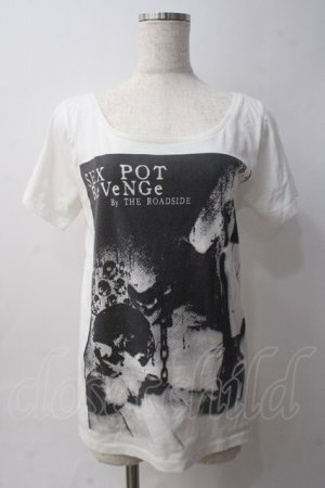 画像: SEX POT ReVeNGe / プリント半袖カットソー S 白 Y-25-06-01-075-SP-TO-SZ-ZY