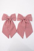 画像1: ｍ petit by misako / AMチェック2Pクリップ  中赤 Y-25-06-01-011-LO-AC-SZ-ZY (1)