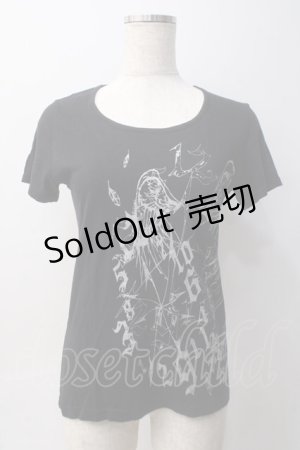 画像: PEACE NOW / 羽根プリントカットソー M 黒 Y-25-06-01-077-PU-TO-SZ-ZY
