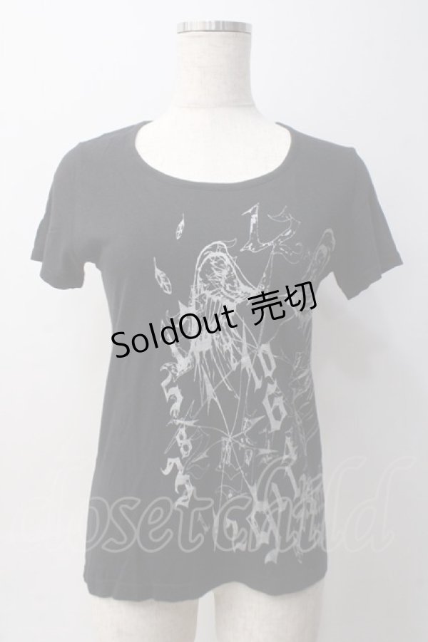 画像1: PEACE NOW / 羽根プリントカットソー M 黒 Y-25-06-01-077-PU-TO-SZ-ZY (1)