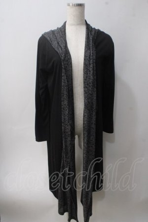 画像: GHOST of HARLEM / レイヤード風カーディガン F 黒×グレー Y-25-06-01-082-GL-TO-SZ-ZY