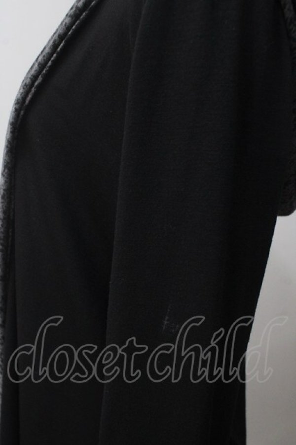 画像3: GHOST of HARLEM / レイヤード風カーディガン F 黒×グレー Y-25-06-01-082-GL-TO-SZ-ZT340 (3)