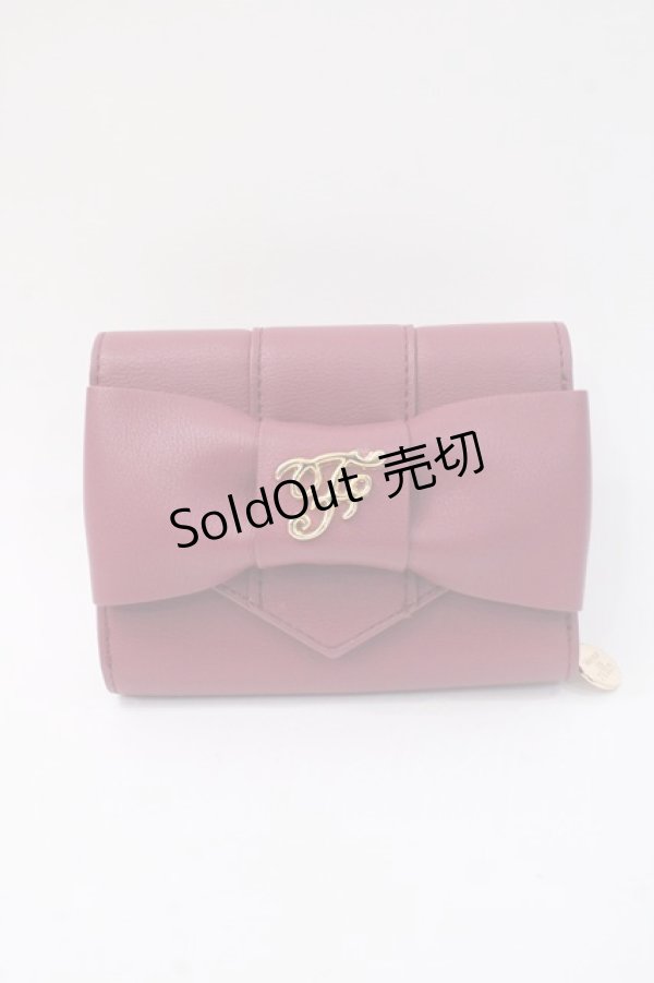 画像1: Maison de FLEUR / ピンクFリボンウォレット F ダークピンク Y-25-06-01-012-LO-BG-SZ-ZY (1)