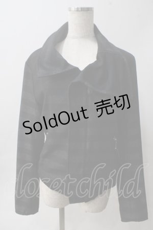 画像: BPN FOR MEN / ラメボーダーZIPジャケット M 黒 Y-25-06-01-087-GO-TO-SZ-ZT214