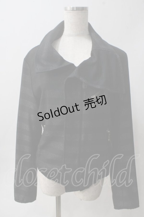 画像1: BPN FOR MEN / ラメボーダーZIPジャケット M 黒 Y-25-06-01-087-GO-TO-SZ-ZT214 (1)