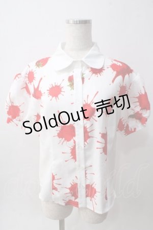 画像: Drug Honey / ストロベリーブラッドブラウス  白 Y-25-06-01-091-PU-BL-SZ-ZY