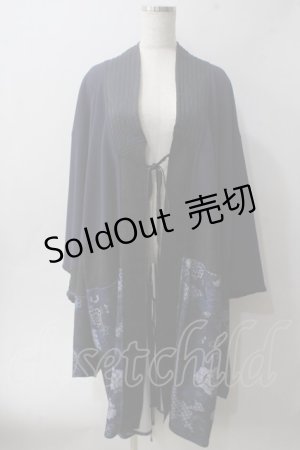 画像: Qutie Frash / 着物ロングカーデ  紺 Y-25-06-01-095-QU-JA-SZ-ZY