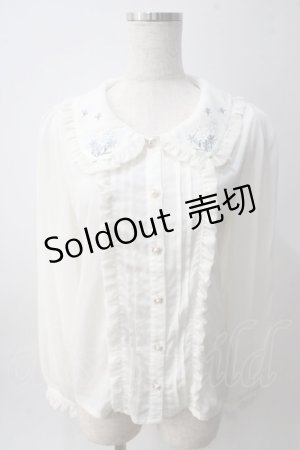 画像: axes femme POETIQUE / 襟刺繍ブラウス M キナリ Y-25-06-01-108-AX-BL-SZ-ZY
