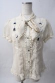 画像1: axes femme / シルエット柄ボータイブラウス M 生成り Y-25-06-01-110-AX-BL-SZ-ZY (1)