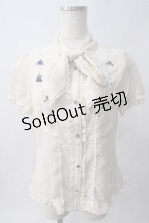画像: axes femme / シルエット柄ボータイブラウス M 生成り Y-25-06-01-110-AX-BL-SZ-ZY