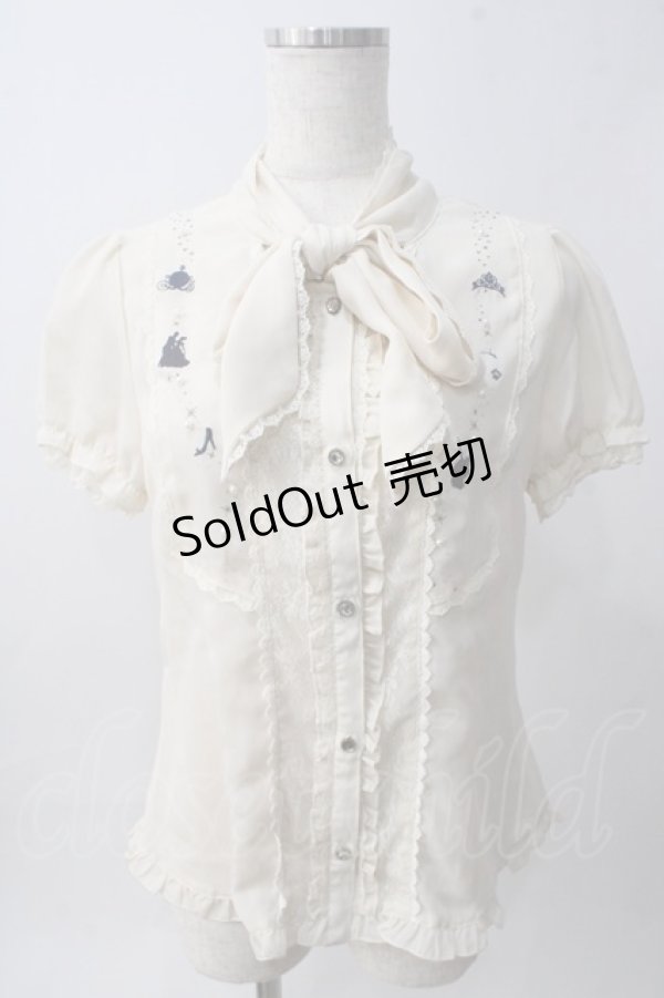 画像1: axes femme / シルエット柄ボータイブラウス M 生成り Y-25-06-01-110-AX-BL-SZ-ZY (1)