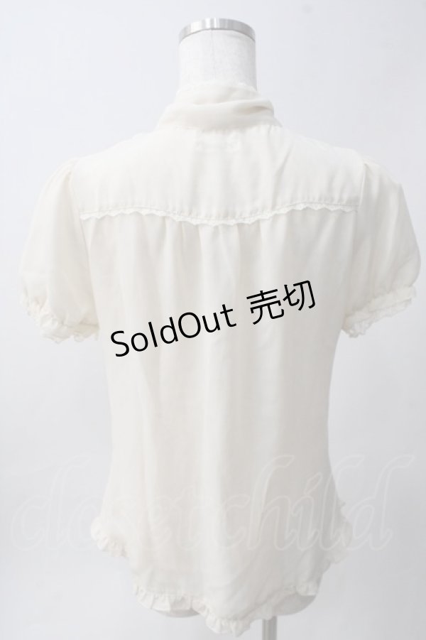 画像2: axes femme / シルエット柄ボータイブラウス M 生成り Y-25-06-01-110-AX-BL-SZ-ZY (2)