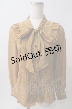画像: axes femme / フェミニンボータイブラウス/美女と野獣 M マスタード Y-25-06-01-113-AX-BL-SZ-ZY