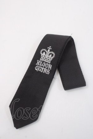 画像: ALGONQUINS / 刺繍ネクタイ  黒 Y-25-06-01-015-AL-ZA-SZ-ZY
